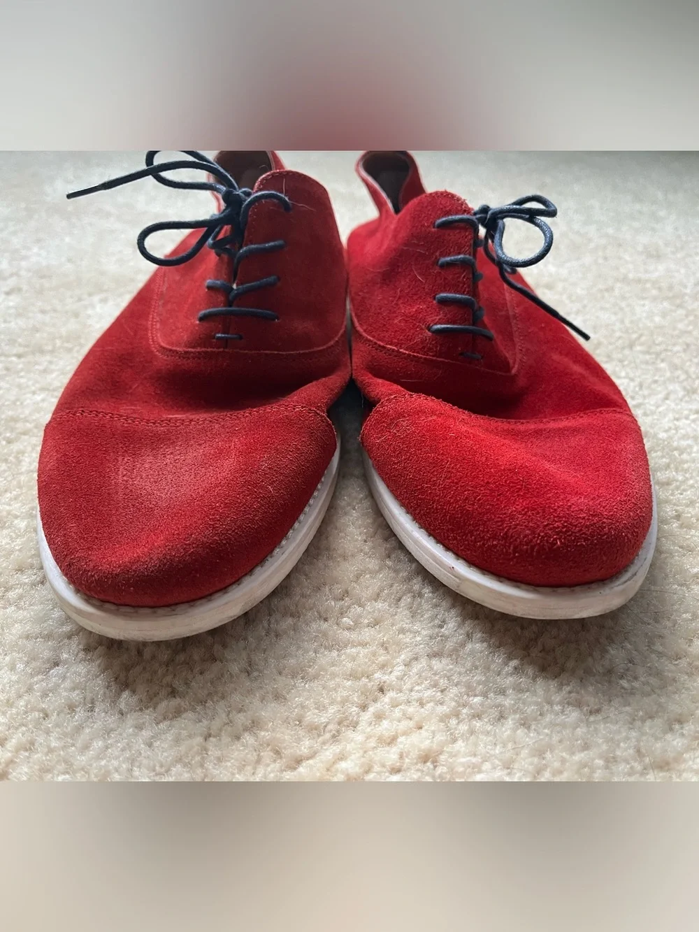 Aldo Men's Red Suede Lace-up Oxford Shoes - Size 11M - VGUC